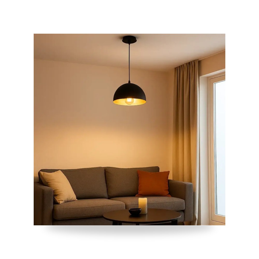 انارة معلقة مفرد مودرن اسود في ذهبي لايت موديل 8HA - C5539 - 250BK+GD3
