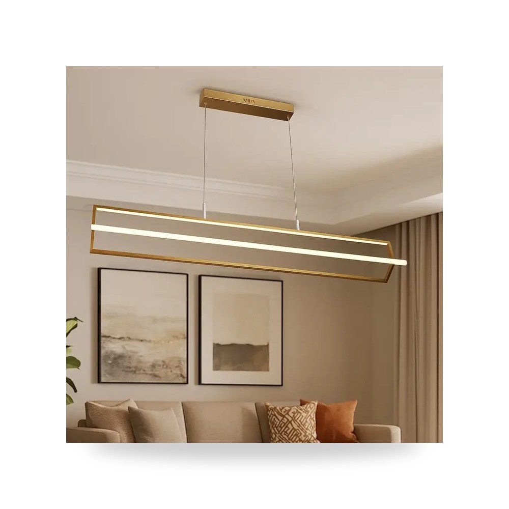 ثريا مودرن ذهبي 120 سم 3 اضاءات LED لايت موديل 8HA - D6093 - 1200GD+3CO3