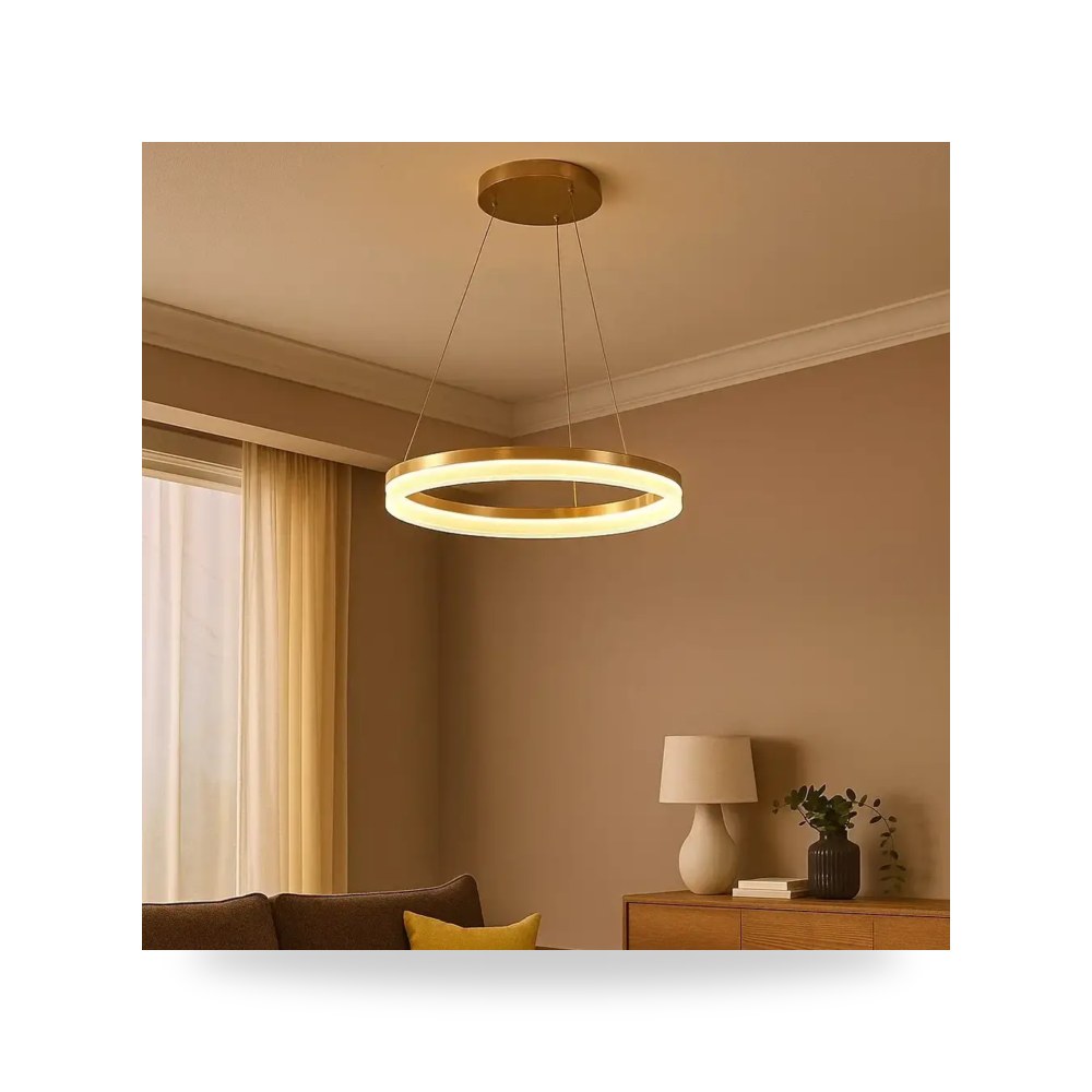 ثريا مودرن ذهبي 60 سم 3 اضاءات LED موديل 8HA - C5751 - 600FGD+3CO3