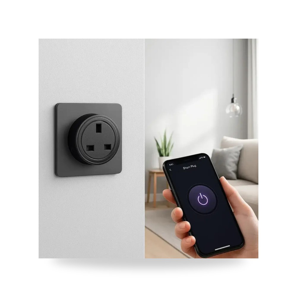 فيش ذكي ثلاثي اسود متنقل WiFi يعمل باللمس موديل 8TF - plug smart - BK3