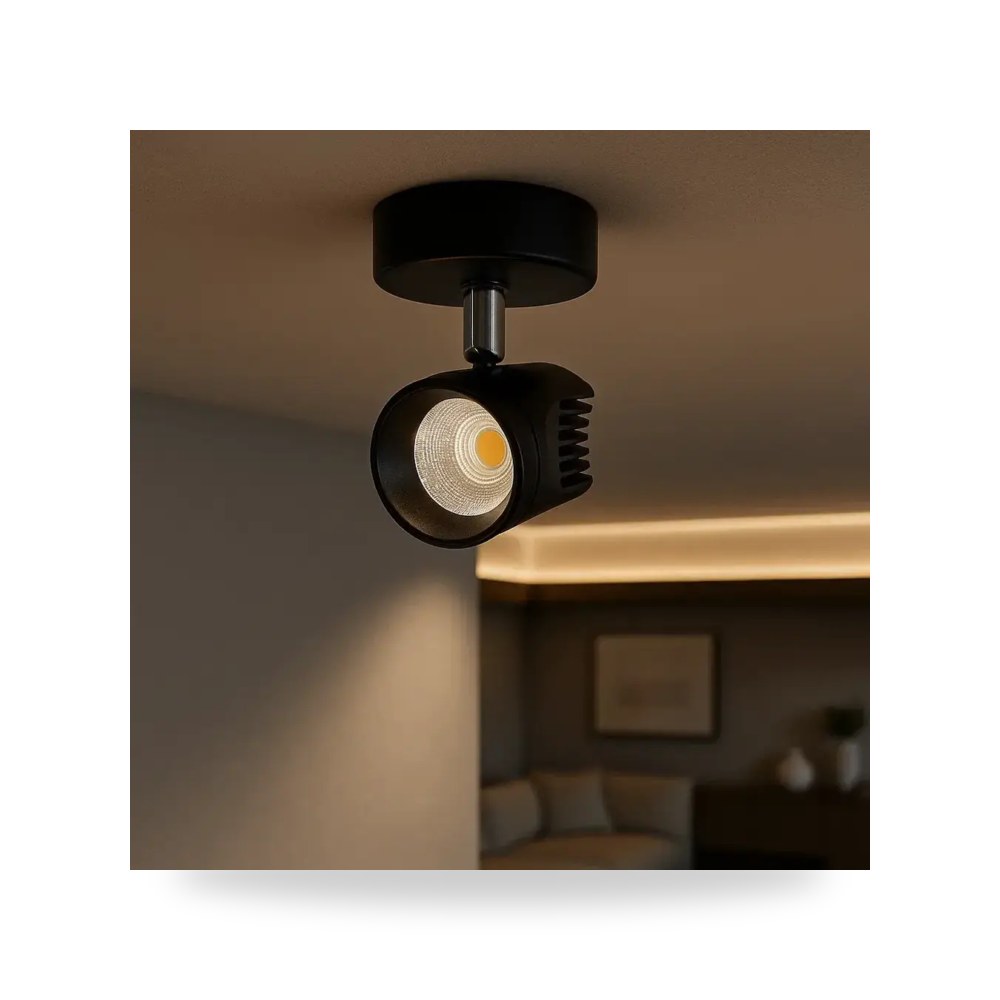 كشاف لطش اسود متحركة 7 واط اصفر موديل 8HU2266 - 7W - BK+WW3