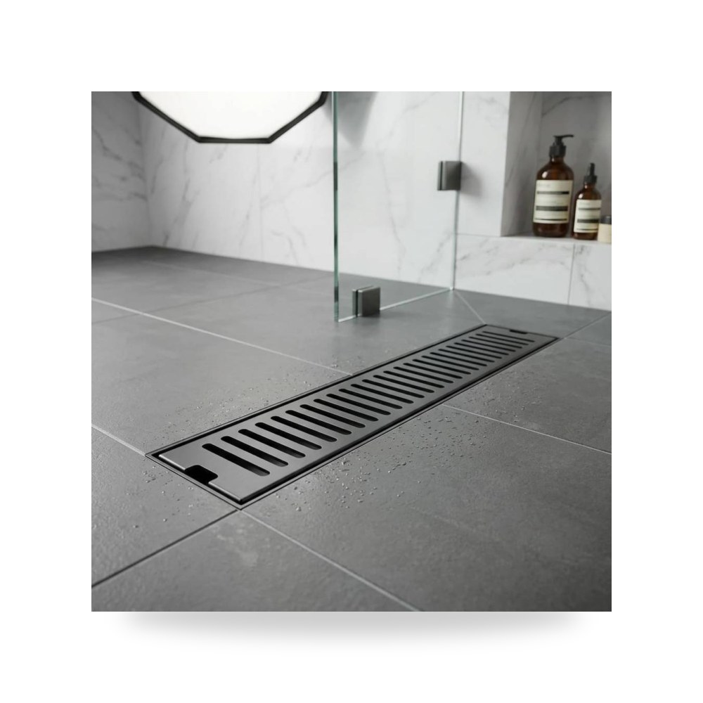 صفاية شاور ستانلس ستيل اسود 40 سم موديل 8TU - D2417 - 40 - BK3