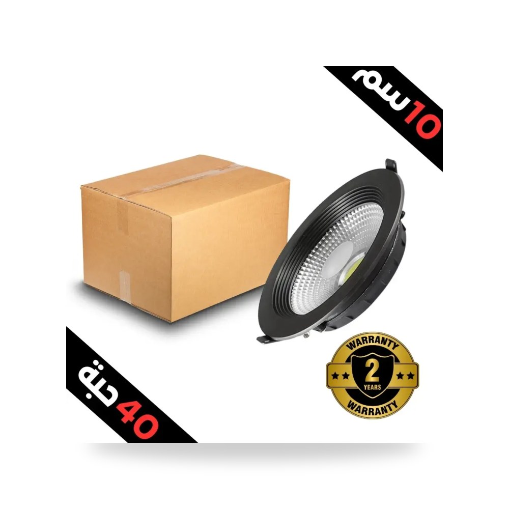 فريم سبوت لايت سقف غاطس أسود موديل 8HU636 - 4 - 10W - BK+WH3-40