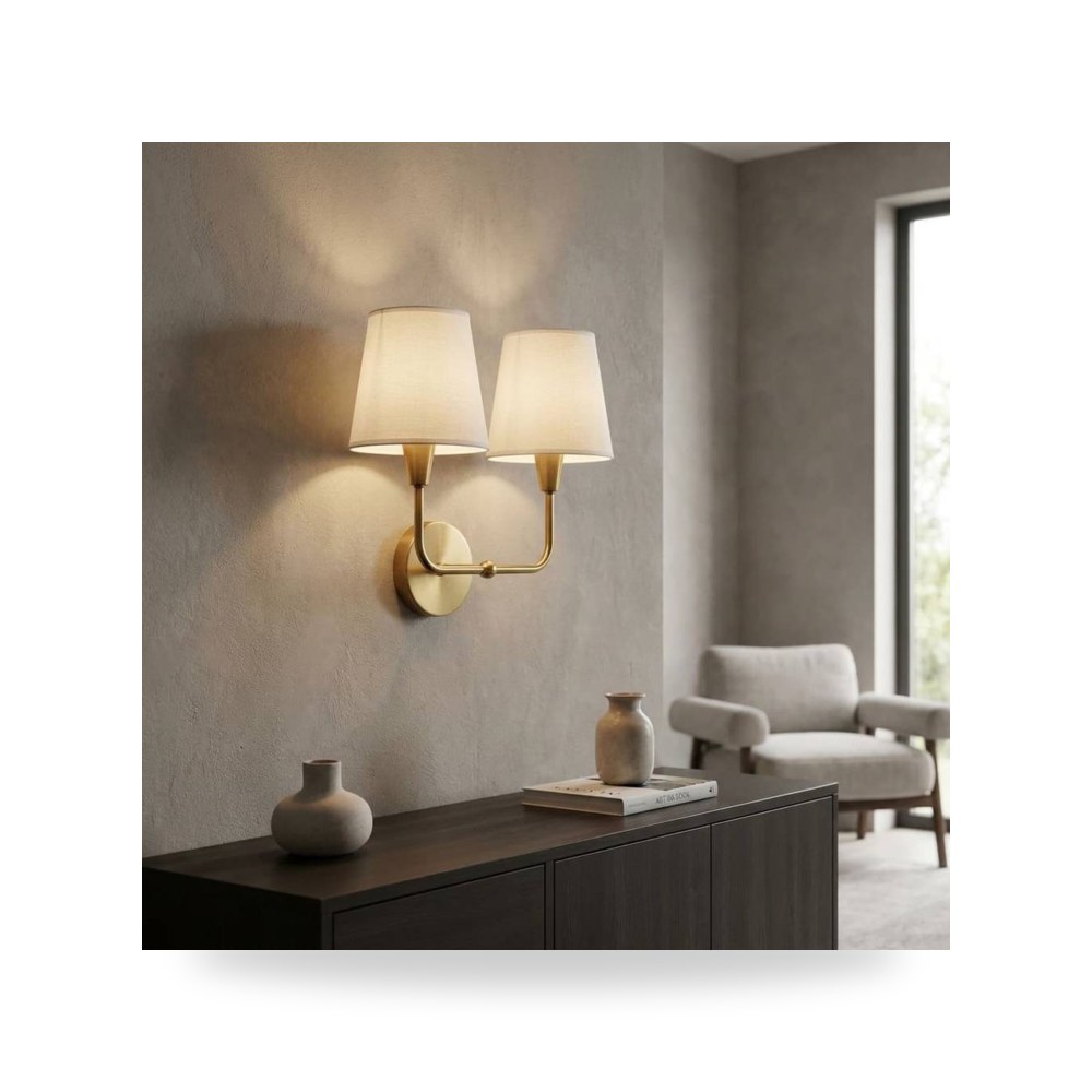 انارة جداري كلاسيك 2 لمبة E14 موديل 8WA - E7225 - 2CR+WH3