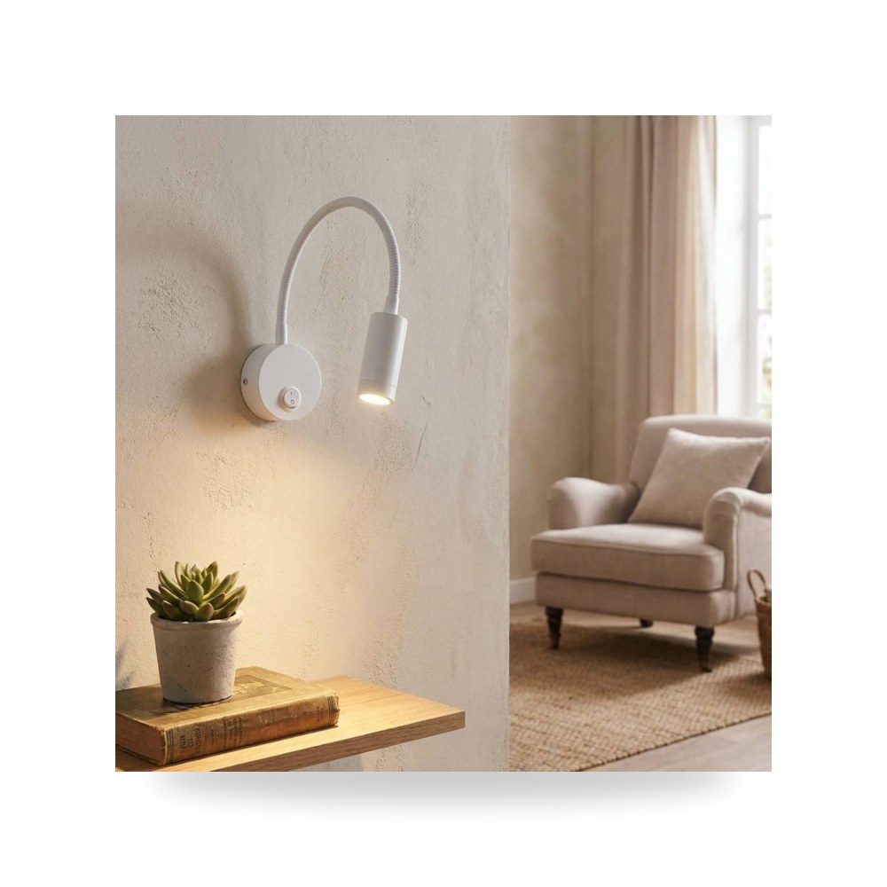 انارة جداري مودرن ابيض الانارة اصفر لايت موديل 8WA - C5907 - 3W - WH+WW3