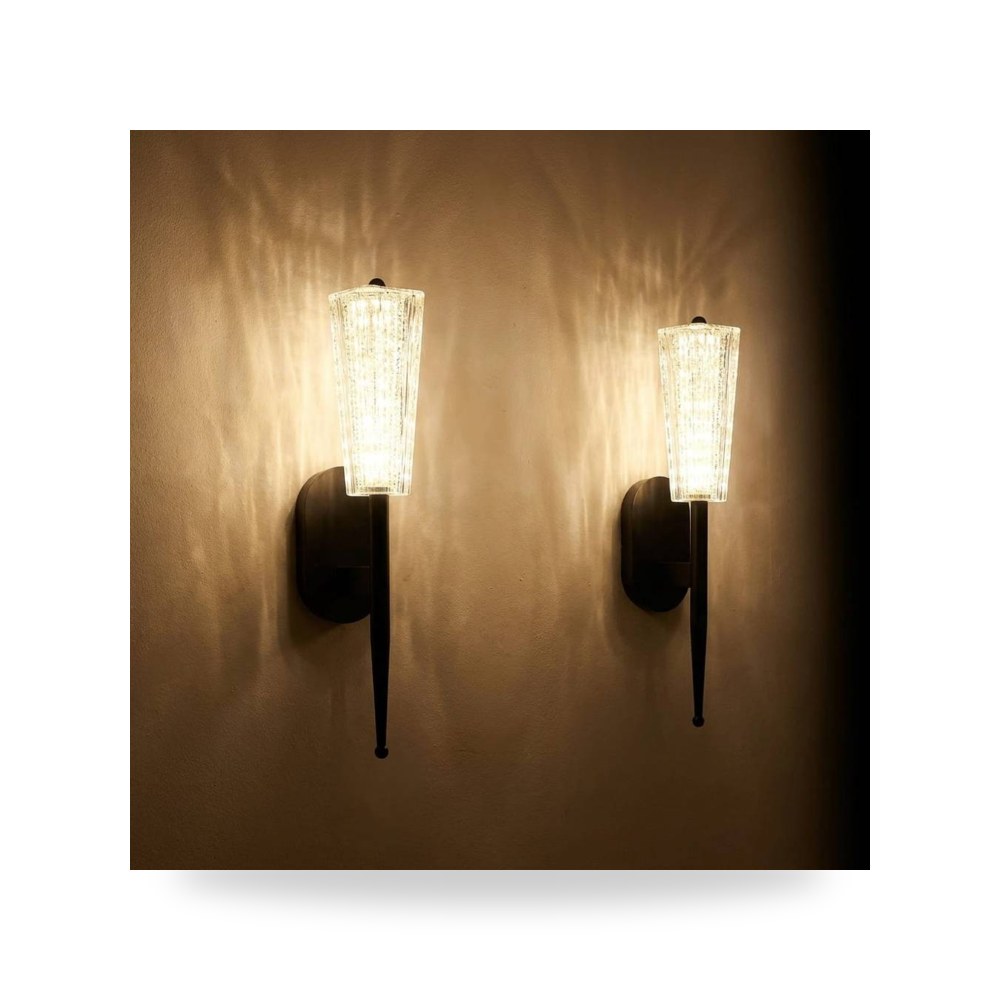 انارة جداري مودرن اسود 3 اضاءات قزاز 5 واط موديل 8WA - E7219BK+3CO3