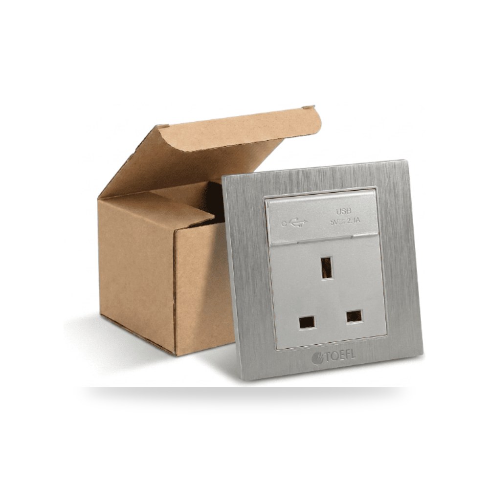 كرتون 5 حبة فيش ثلاثي USB توفل فضي موديل 14864-5