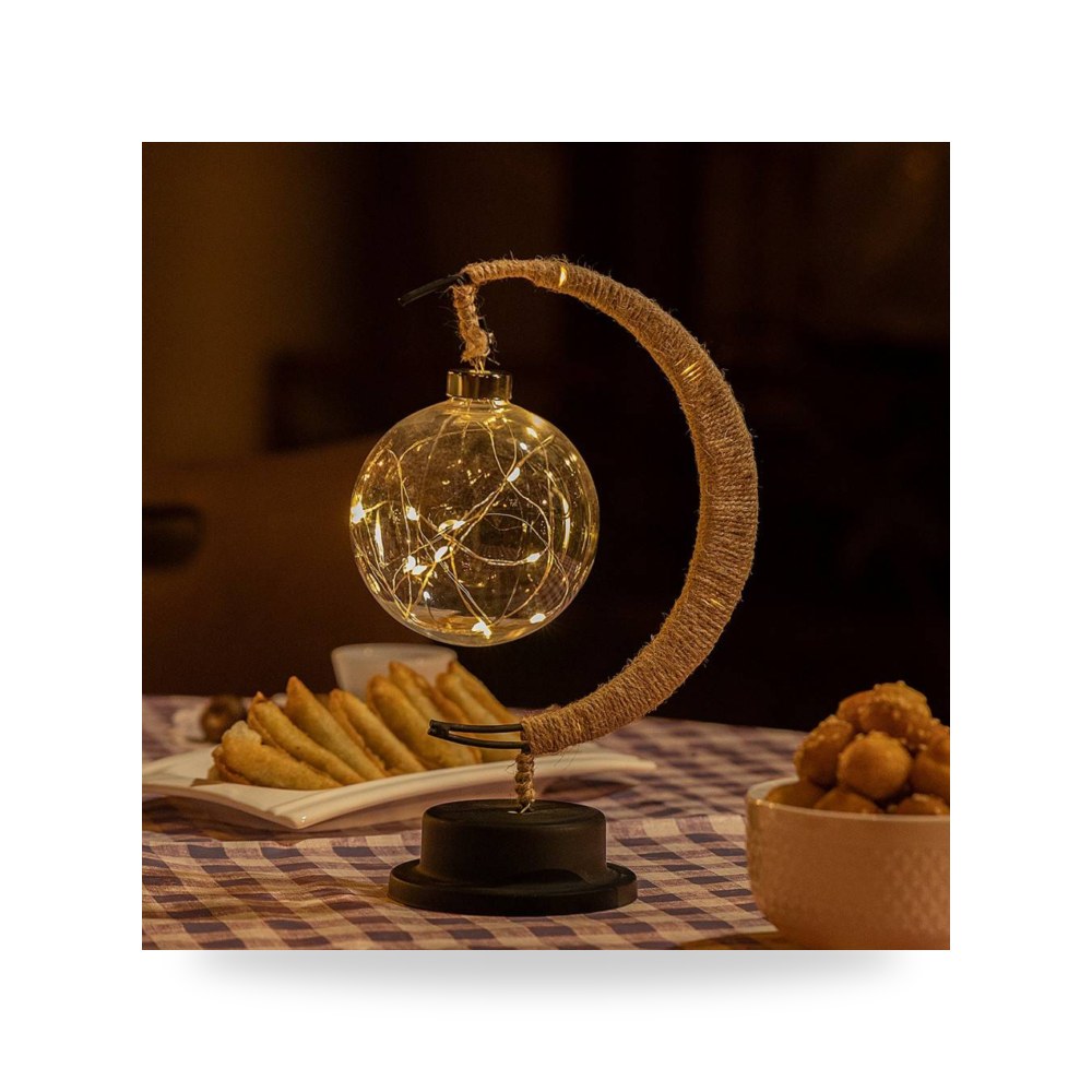 فانوس رمضان شكل هلال يعمل بالبطارية لايت موديل 8486513
