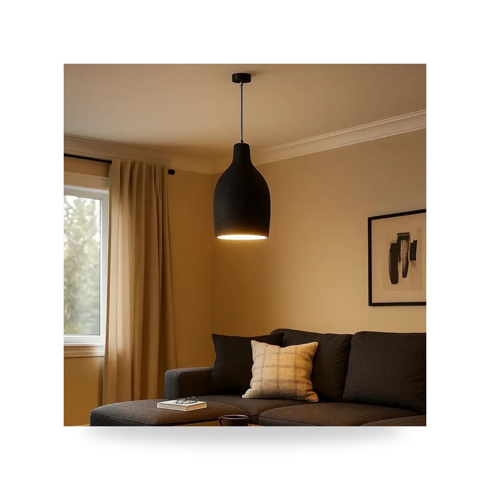 انارة معلقة شكل حجري 26 سم اسود موديل 8HA - D6458 - 260BK3