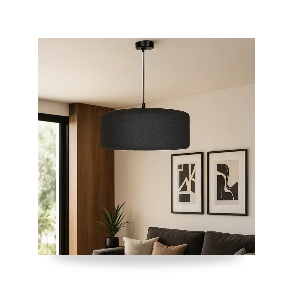 انارة معلقة شكل حجري 50 سم اسود موديل 8HA - D6464 - 500BK3