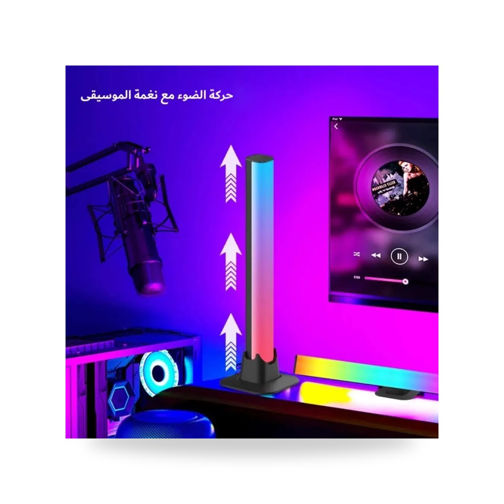 اباجورة طاولة اسود RGB ملون أسود موديل 8HU2339 - 1 - BK+RGB3