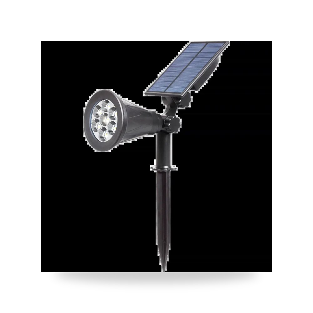 كشاف غرس طاقة شمسية اسود ليد متعدد الالوان موديل 8SA1992 - 2W - BK+RGB3
