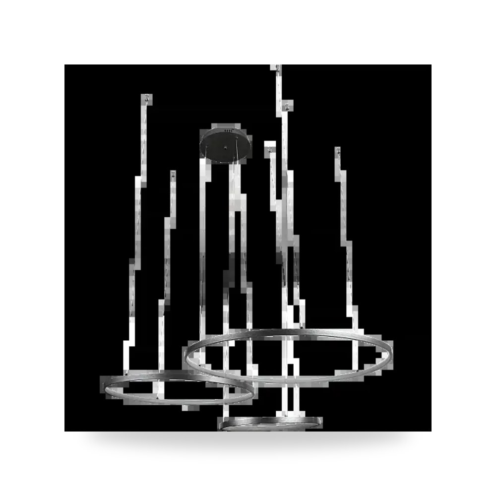 ثريا مودرن 3 حلقات فضي اناره اصفر 75 واط لايت موديل 8HA - C5680Z - 3SL+WW3