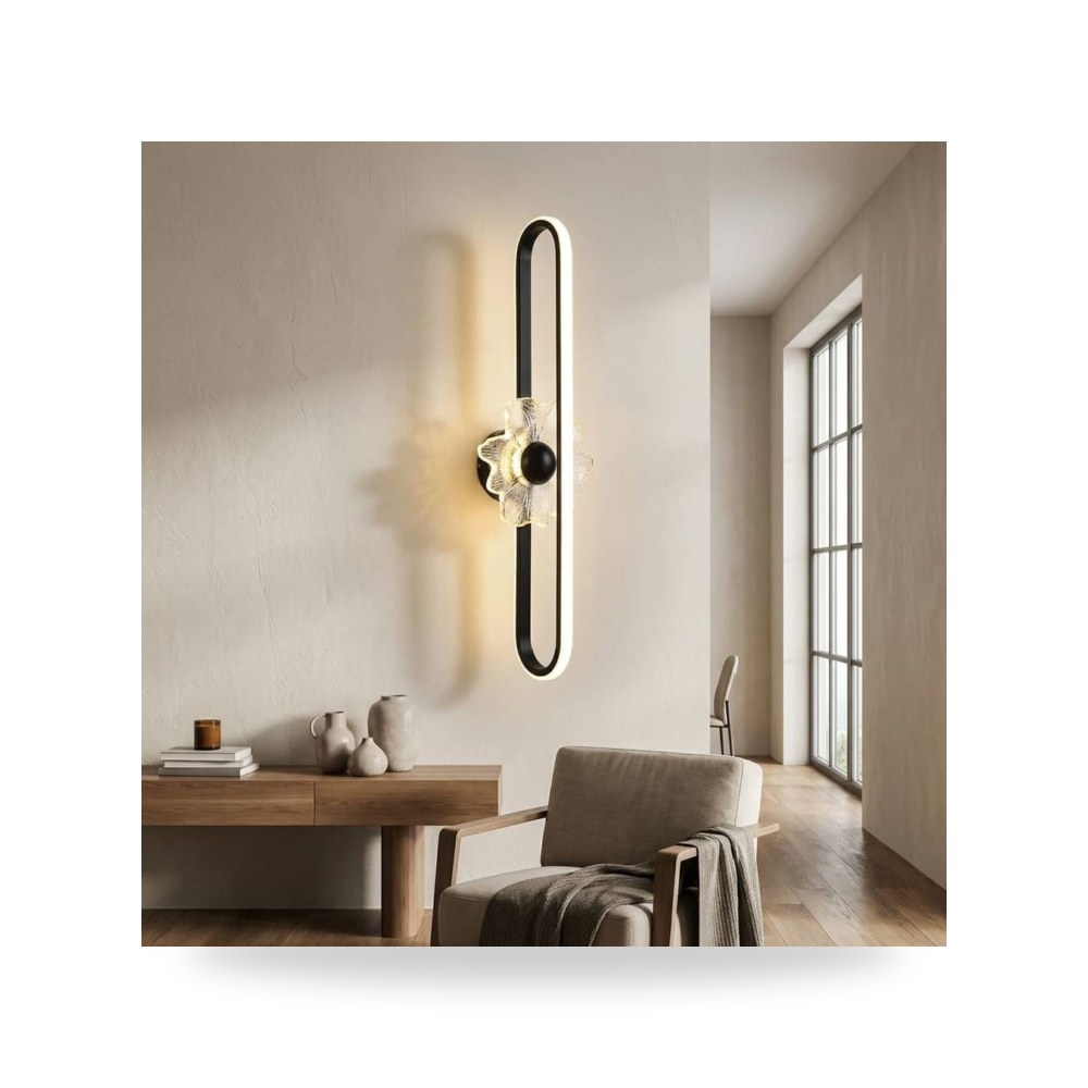 انارة جداري مودرن اسود 3 اضاءات 59 سم 15 واط موديل 8WA - E7247 - 590BK+3CO3