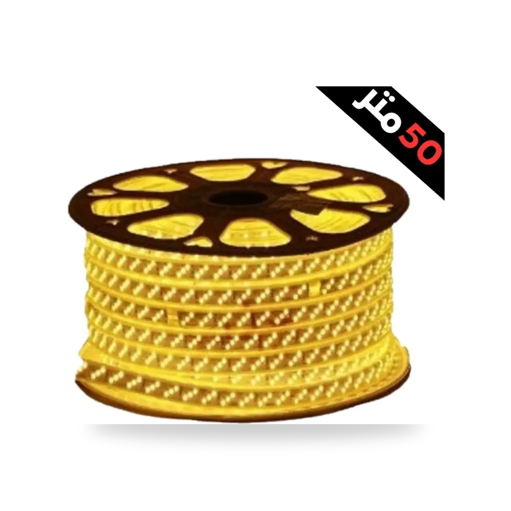 شريط ليد 50 متر 3 خط لون اصفر شمسي موديل 11201