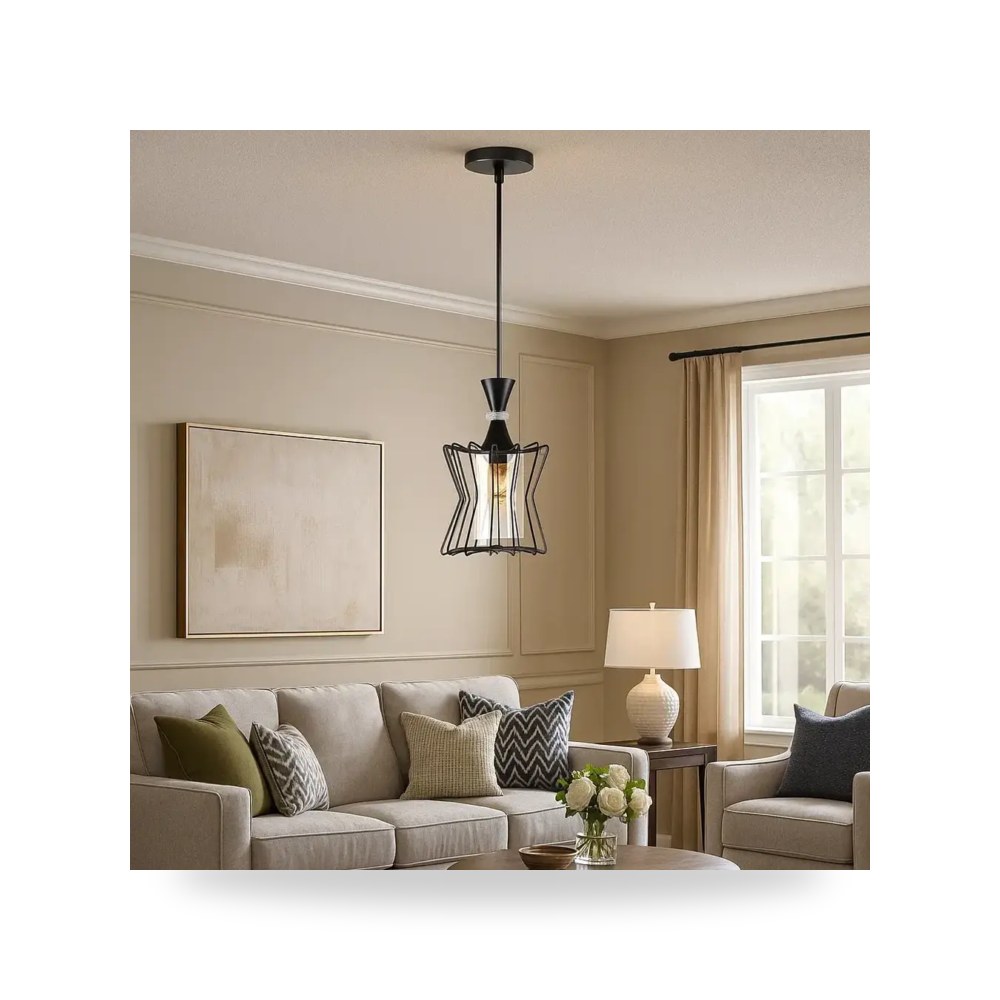 انارة معلقة اسود 1 لمبة E27 أسود موديل 8HA - D6017 - 1BK3