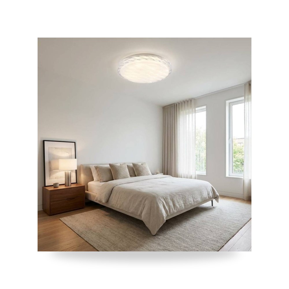 ثريا لطش ابيض الانارة 3 اضاءات 42 واط قطر 40 موديل 8CE - E7258 - 400WH+3C3