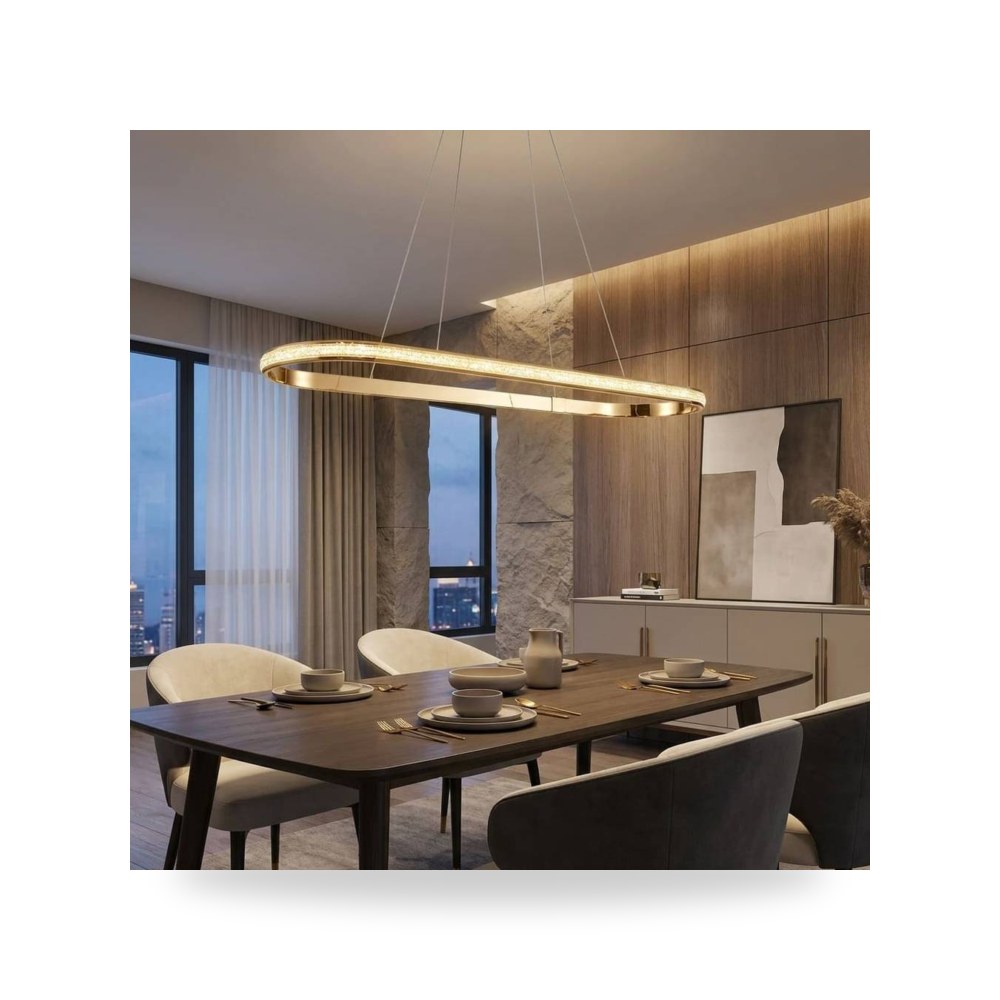 ثريا مودرن 3 اضاءات 90 سم 48 واط اسود او ذهبي موديل 8HA - E7209 - 90*25FGD+3C3