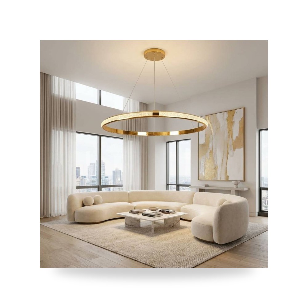 ثريا مودرن 3 اضاءات 80 سم 60 واط ذهبي او اسود موديل 8HA - E7209 - 800FGD+3CO3
