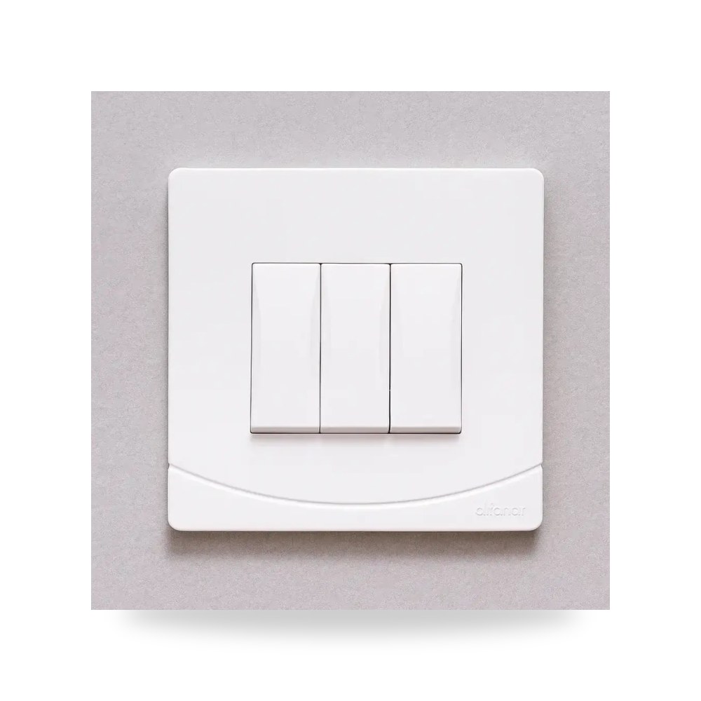 مفتاح ثلاثي دركسيون ديكوري سدرا أبيض الفنار موديل 12502-2