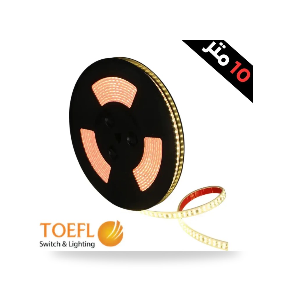 شريط ليد لاصق توفل 10 متر لون اصفر شمسي لايت موديل 8TF - ND2835 - 120L - WW3