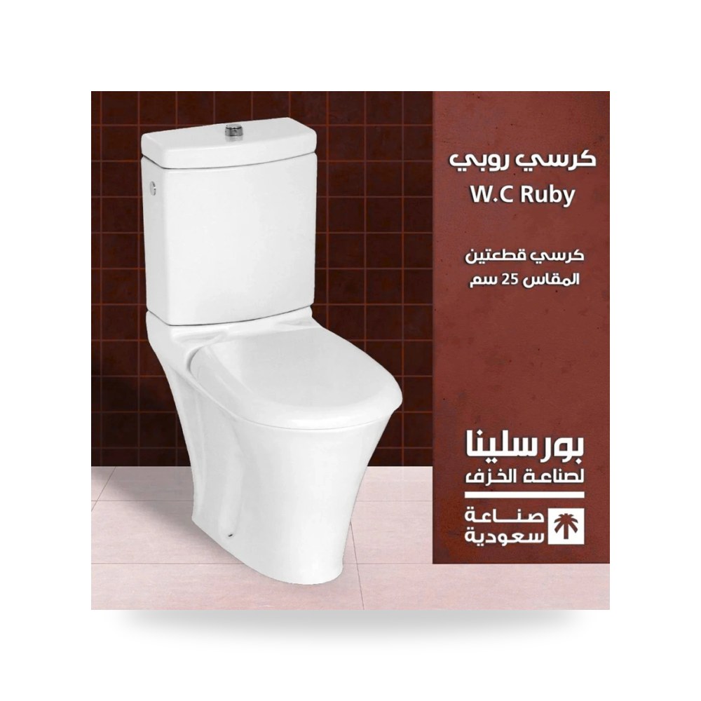 كرسي روبي 25 سم لوحة ضغط كروم لامع مضاعفة شركة (REMCO)