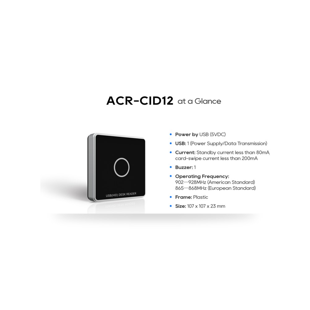 قارئ بطاقات مكتبي مدمج ACR CID12 لتسجيل موديل AKU-ACR-CID12