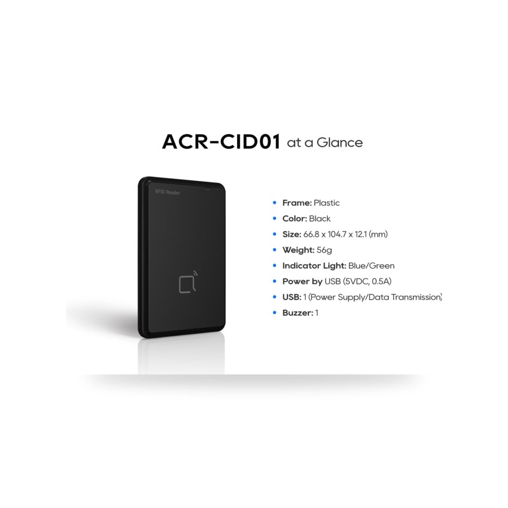 قارئ مكتبي للبطاقات الذكية ACR CID01 مع توافق موديل AKU-ACR-CID01
