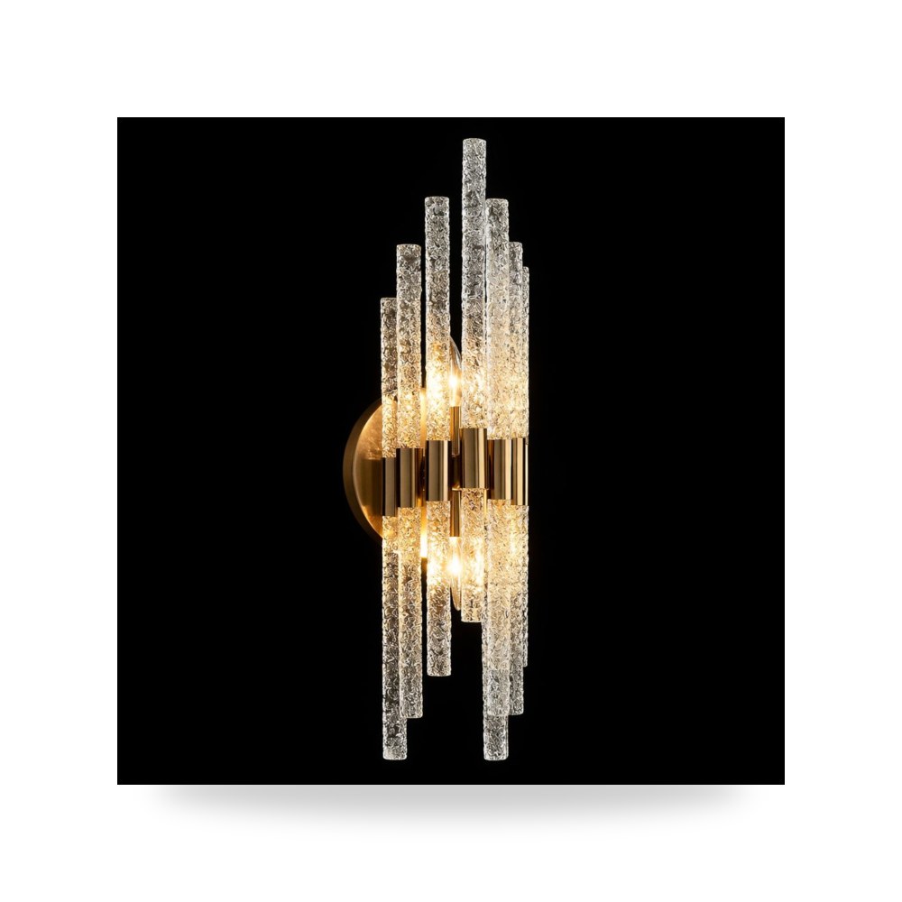 أبليك جداري مودرن دبل ثنائي الذراع بقضبان شركة الماسة للكريستال (Almasah Crystal Lighting)