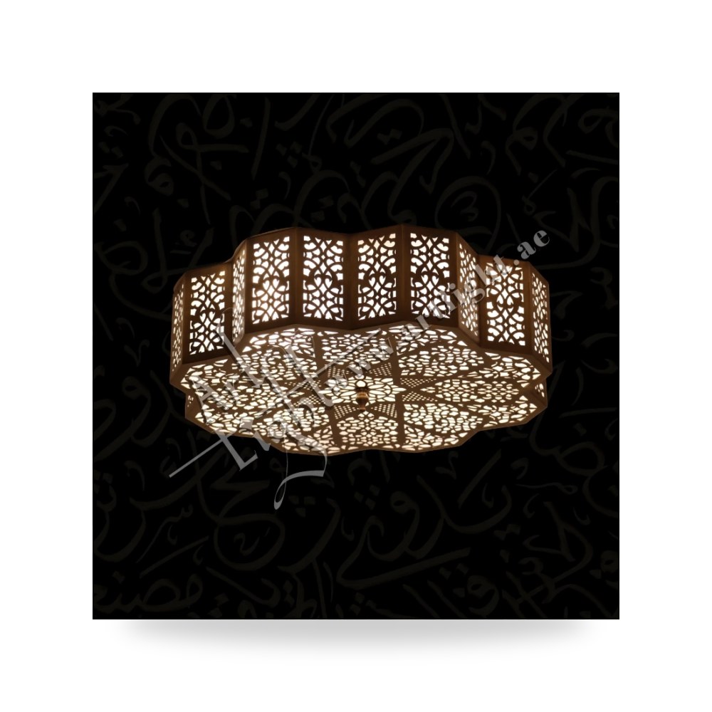 فانوس نحاسي مغربي وأندلسي معلق يدوي الصنع آرت لايت (Art Light) - للإنارة الفاخرة