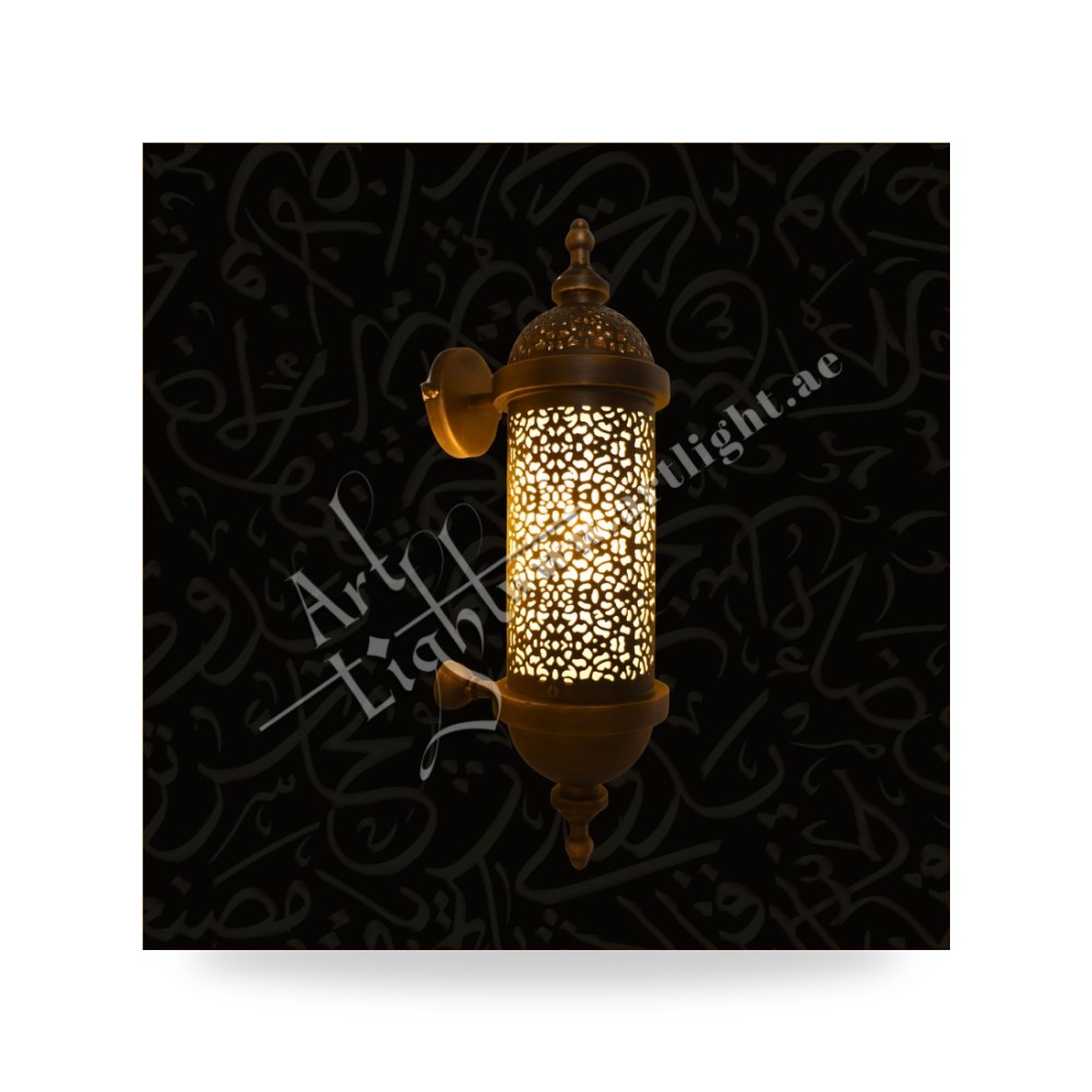 أبليك جداري نحاسي كلاسيكي فاخر بذراع ديكوري آرت لايت (Art Light) - للإنارة الفاخرة