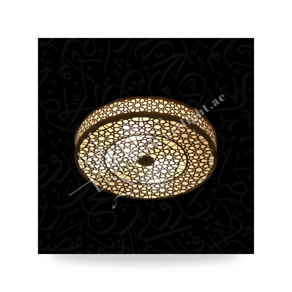 إنارة سقفية نحاسية لطش وديكورية بتصميم أندلسي آرت لايت (Art Light) - للإنارة الفاخرة