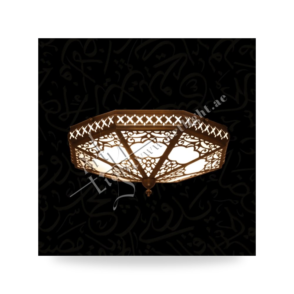 إنارة سقفية نحاسية لطش وديكورية بتصميم أندلسي آرت لايت (Art Light) - للإنارة الفاخرة