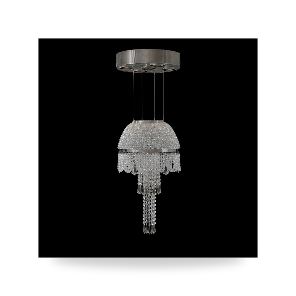 إنارة سقفية لطش كريستال عصفور مذهبة ومرصعة كريستال عصفور (Asfour Crystal) - للمشغولات