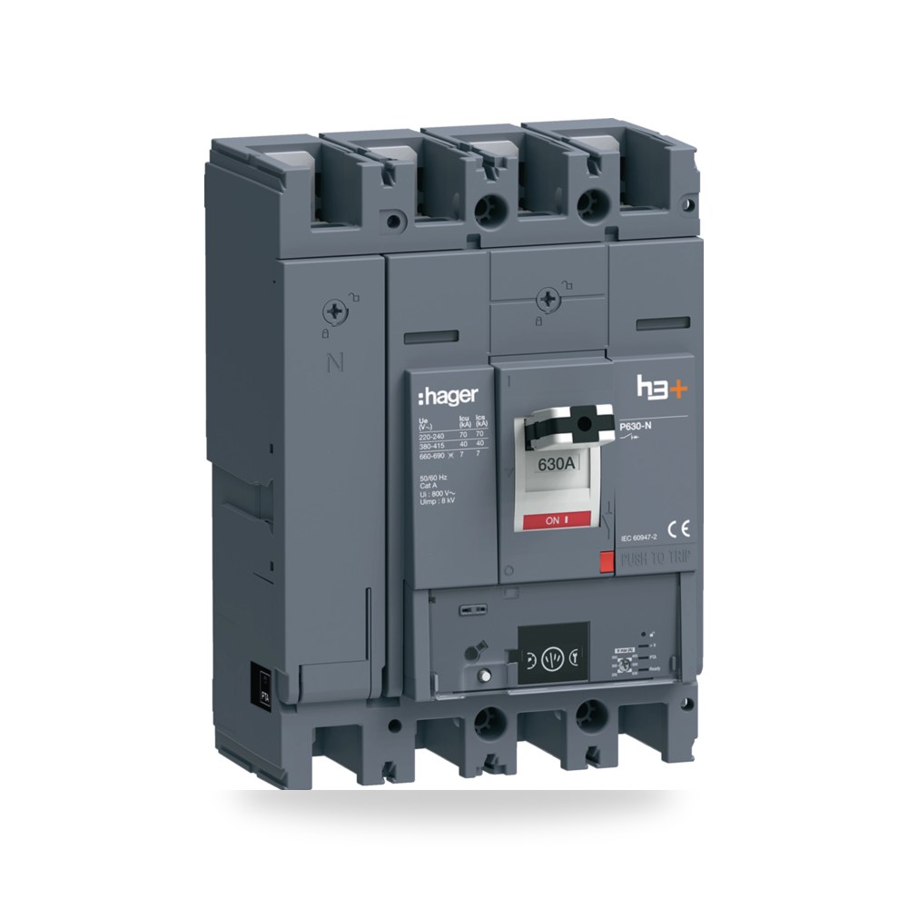 قاطع مقولب هاجر h3+ طاقة Energy 4P 630A HNW631NR Hager (هاجر)