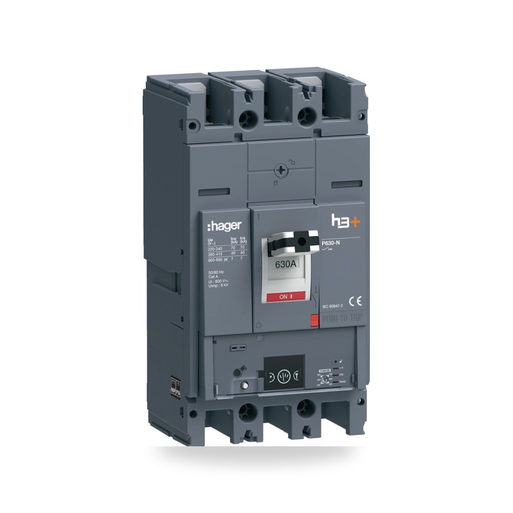 قاطع مقولب هاجر h3+ طاقة Energy 3P 630A HNW630NR Hager (هاجر)