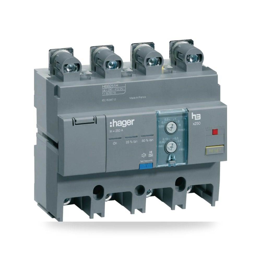 وحدة تسريب أرضي هاجر x250 رباعي 250A HBB251H Hager (هاجر)