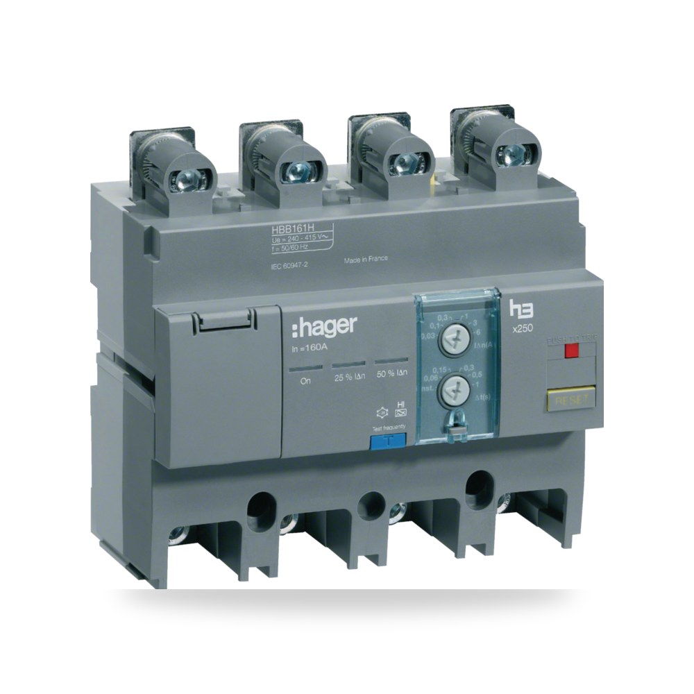 وحدة تسريب أرضي هاجر x250 رباعي 160A HBB161H Hager (هاجر)