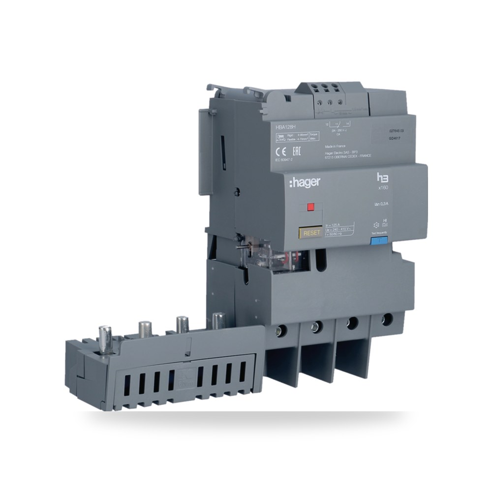 قاطع تسريب أرضي 125 أمبير هاجر Hager HBA128H Hager (هاجر)