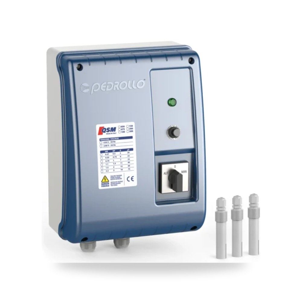 لوحة تحكم مضخات غاطسة أحادية الطور QSM بيدرولو (Pedrollo S.p.A.) موديل PED-QSM
