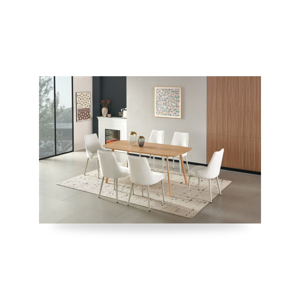 طاولة طعام خشبية مع 6 كراسي موديل M 181816 كود 055