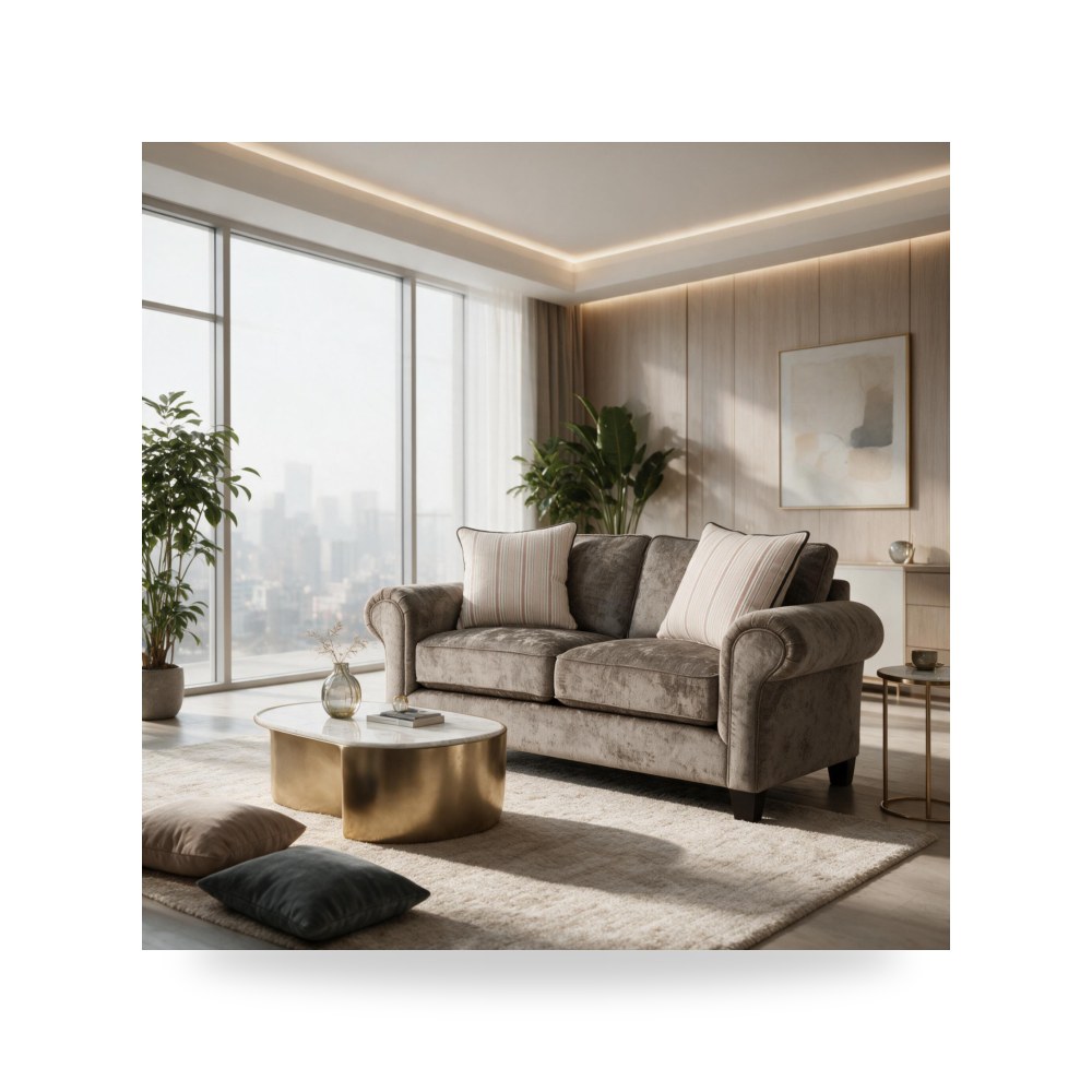 كنب وجلسات جلوس فاخرة - كنبة صوفا ثنائية لوفسيت بني ميموزا كود 186 - من The Factory