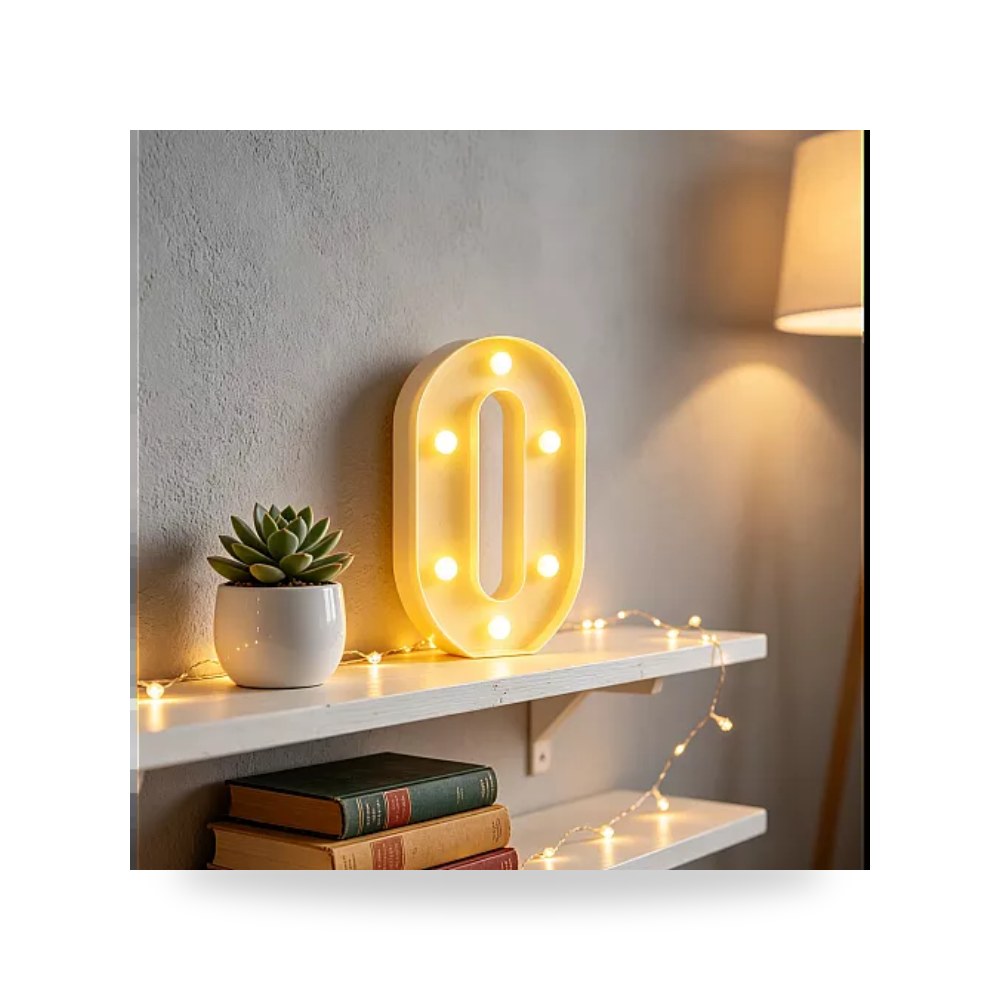 رقم مضيء LED ديكوري شكل 0 أصفر همر HU2492 موديل UP-15