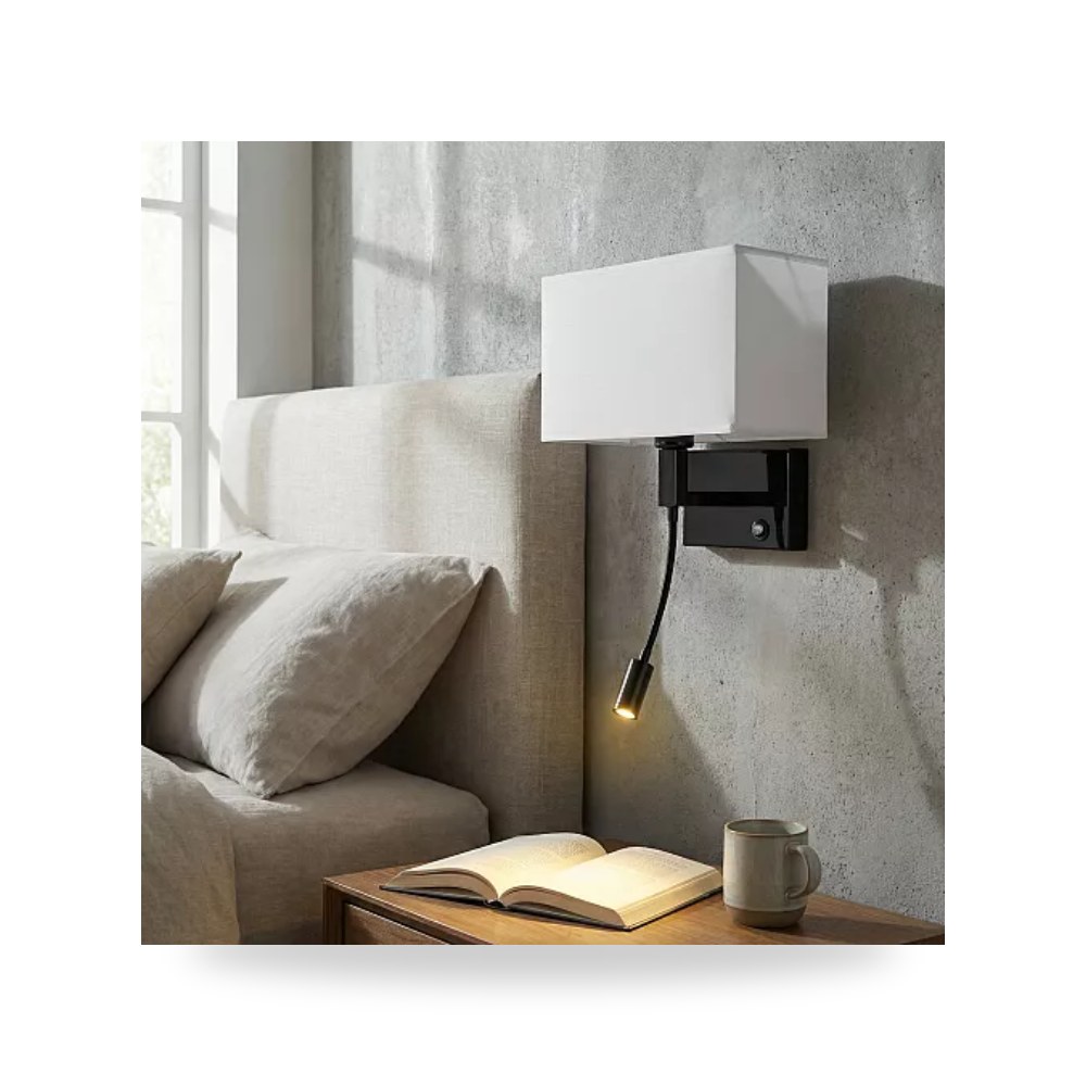 ابليك جداري اسود E27 مع قراءة اصفر همر Hamer UP-15