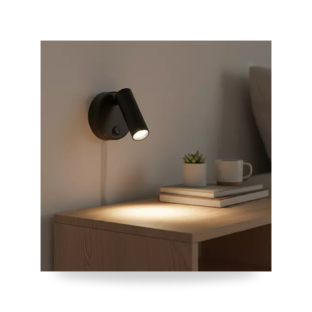ابليك جداري مودرن اسود 3 واط اصفر همر Hamer E6632 موديل UP-15