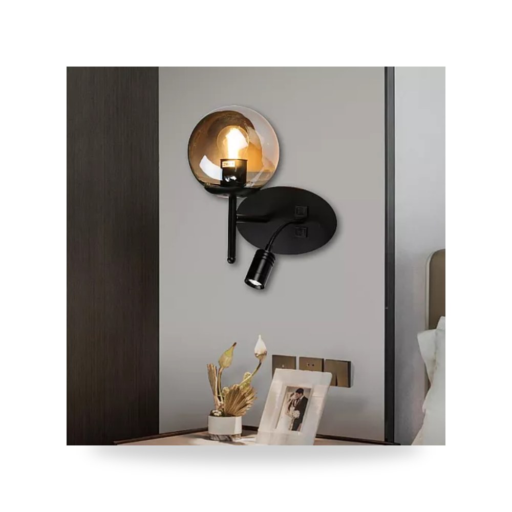 ابليك جداري مودرن اسود E27 همر Hamer D6145 موديل UP-15