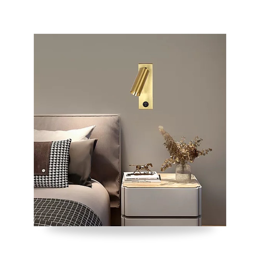 ابليك جداري مودرن زيتي 3 واط اصفر همر Hamer UP-15
