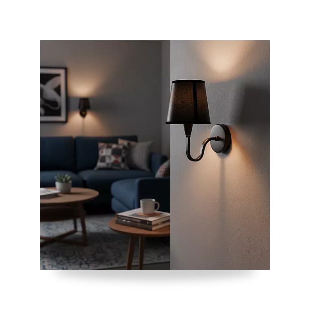 ابليك جداري داخلي اسود مفرد همر Hamer E7167 موديل UP-15
