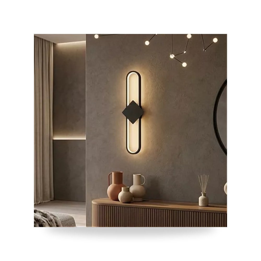أبليك جداري دائري أسود 12W قطر 60cm هامر 3 ألوان همر موديل UP-15