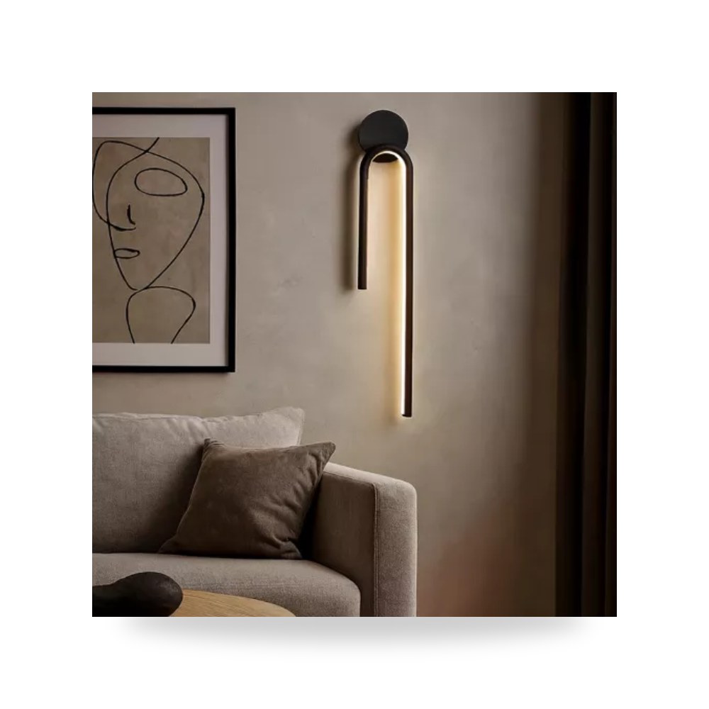 أبليك جداري دائري أسود 9W قطر 60cm هامر 3 ألوان همر موديل UP-15